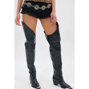 RIA METAL TOE OVER THIGH WESTERN HEEL BOOT THIGH HIGH STATEMENT COWGIRL BOOT